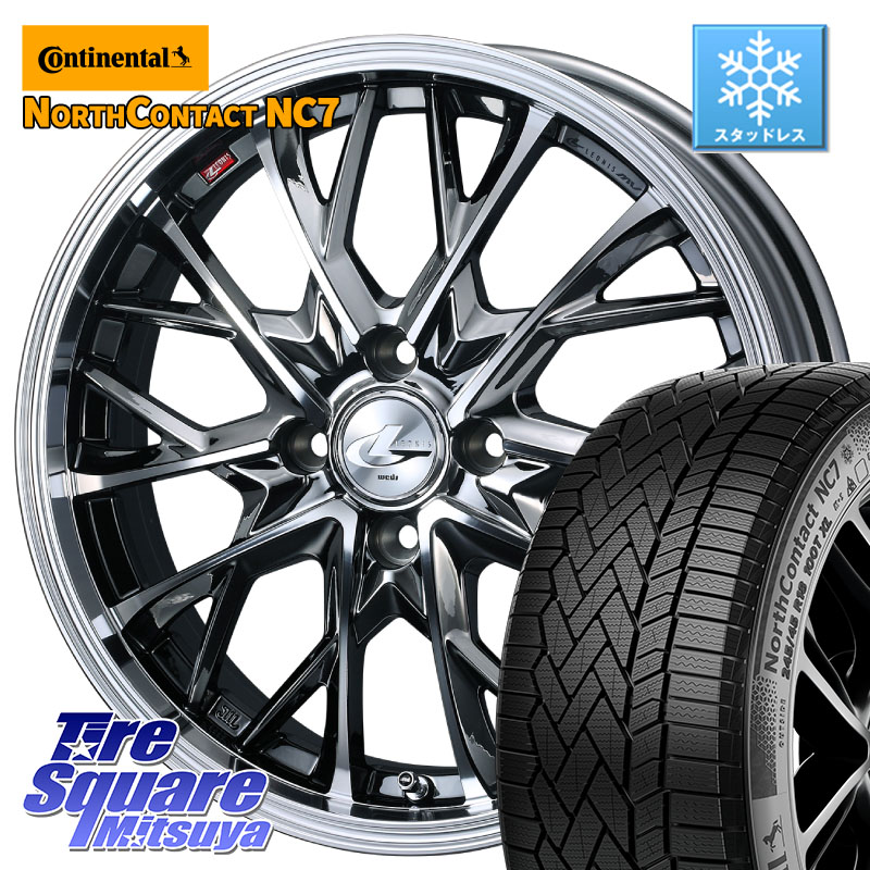 コンチネンタル NorthContact NC7 スタッドレス ミツヤ 正規品 195/60R16 WEDS LEONIS MV レオニス MV BMCMC ホイール 16インチ 16 X 6.0J +42 4穴 100 E13オーラ