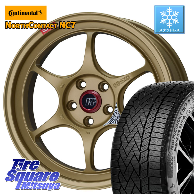 コンチネンタル NorthContact NC7 スタッドレス ミツヤ 正規品 235/55R19 ENKEI エンケイ PerformanceLine PF06 ホイール 19インチ 19 X 8.5J +42 5穴 114.3 T33エクストレイル