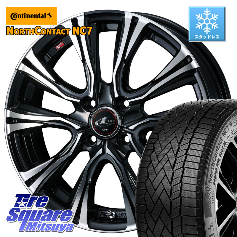 コンチネンタル NorthContact NC7 スタッドレス ミツヤ 正規品 185/65R15 WEDS 41214 LEONIS VR PBMC ウェッズ レオニス ホイール 15インチ 15 X 5.5J +50 4穴 100 E13ノート GB3＆4フリード4穴