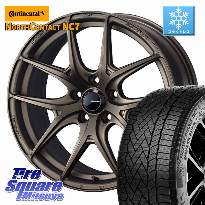 コンチネンタル NorthContact NC7 スタッドレス ミツヤ 正規品 225/45R18 WEDS WedsSport SA-01R ホイール 18インチ ウェッズ スポーツ 18 X 7.5J +45 5穴 114.3 90系ノア ヴォクシー プリウスアルファ P15キックス リーフ RP6～8ステップワゴン レヴォーグ