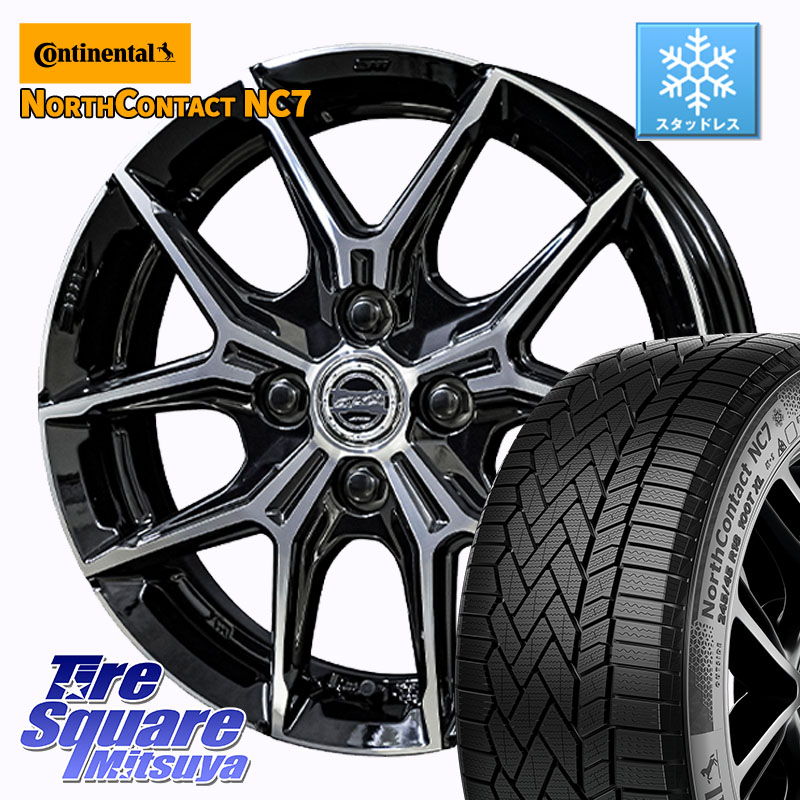 コンチネンタル NorthContact NC7 スタッドレス ミツヤ 正規品 195/65R15KYOHO SMACK +EK M1 ホイール 15インチ スマック 15X5.5J 50 4穴 100 E13ノートクロスオーバー｜タイヤスクエアミツヤ
