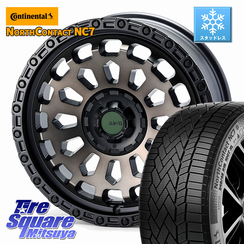 コンチネンタル NorthContact NC7 スタッドレス ミツヤ 正規品 225/65R17 4X4エンジニアリング Air/G VULCAN GHOST ホイール 17インチ 17 X 7.0J +35 5穴 114.3 50系RAV4 80系ハリアー