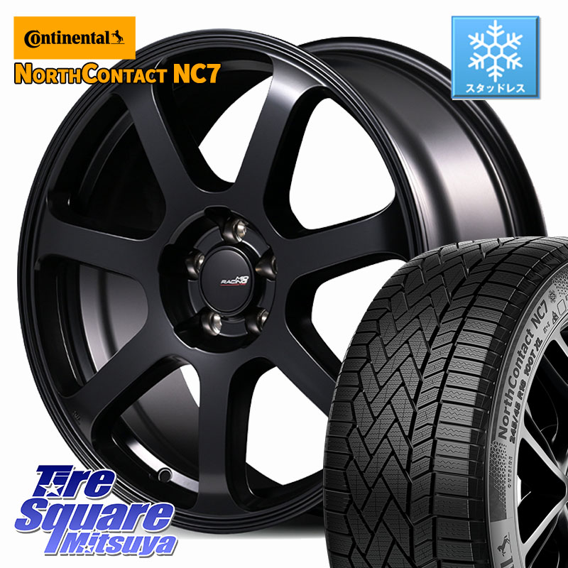 コンチネンタル NorthContact NC7 スタッドレス ミツヤ 正規品 225/55R18MANARAY MID Racing R07 TypeS ホイール 18インチ レーシング 18X8.0J 45 5穴 100 レガシー レガシィ アウトバック|タイヤスクエアミツヤ