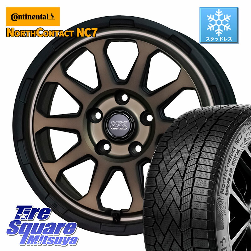 コンチネンタル NorthContact NC7 スタッドレス ミツヤ 正規品 215/60R17 HotStuff マッドクロス レンジャー ブロンズ ホイール 17インチ 17 X 7.0J +38 5穴 114.3 10系カローラクロス 20系アルファード