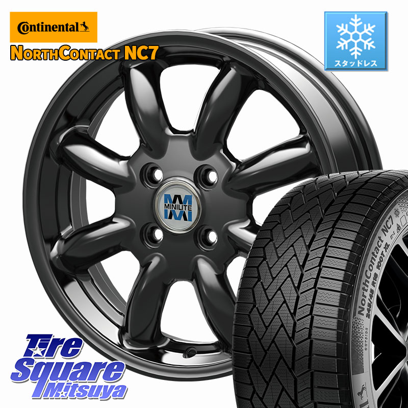 コンチネンタル NorthContact NC7 スタッドレス ミツヤ 正規品 175/65R15 KOSEI MINILITE ブラック ホイール 15インチ ミニライト 15 X 5.0J +40 4穴 100 アクア 130系ヴィッツ