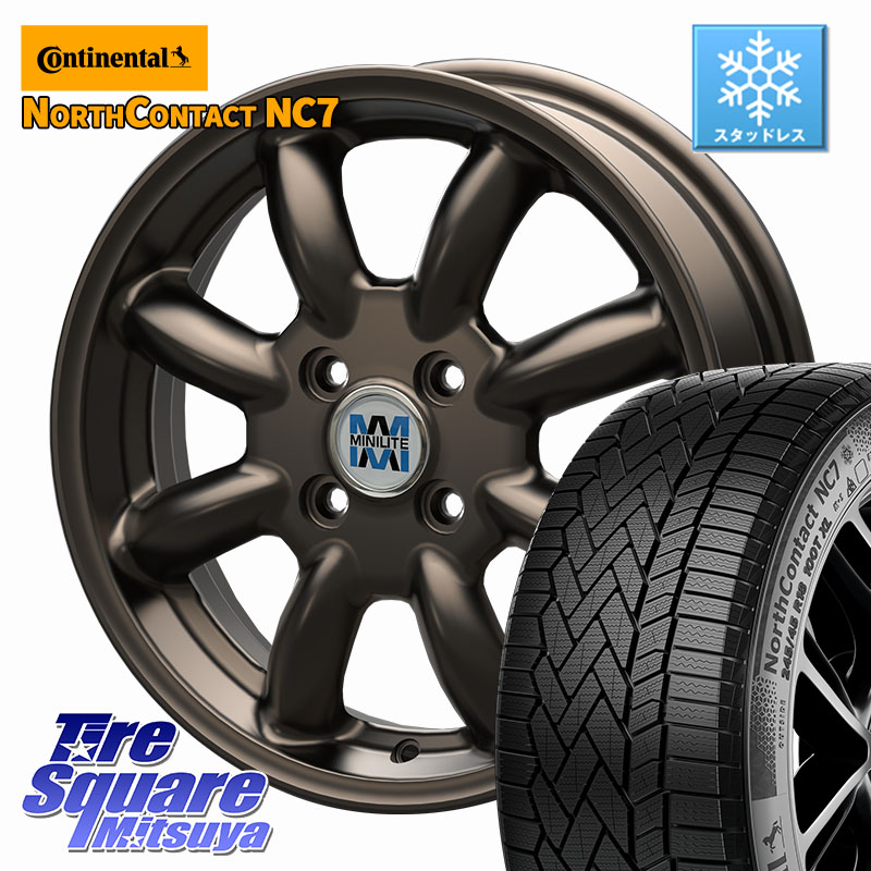 コンチネンタル NorthContact NC7 スタッドレス ミツヤ 正規品 175/65R15 KOSEI MINILITE ブロンズ ホイール 15インチ ミニライト 15 X 5.0J +40 4穴 100 アクア 130系ヴィッツ