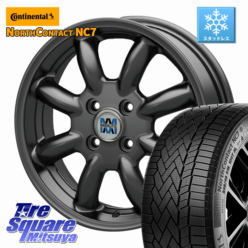 コンチネンタル NorthContact NC7 スタッドレス ミツヤ 正規品 185/60R15 KOSEI MINILITE ガンメタ ホイール 15インチ ミニライト 15 X 5.0J +40 4穴 100 アクア 130系ヴィッツ