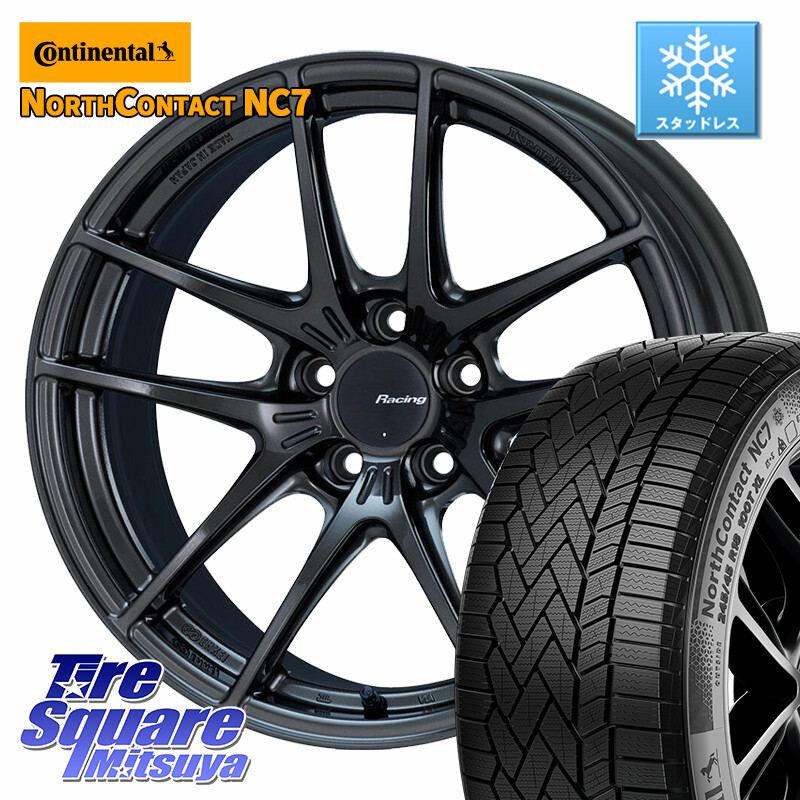 コンチネンタル NorthContact NC7 スタッドレス ミツヤ 正規品 235/55R19ENKEI エンケイ Racing NVR5 ホイール 19インチ 19X8.5J 45 5穴 114.3 60系RAV4 T33エクストレイル CX-60 トレイルシーカー ソルテラ RAV4 60系 bZ4X CR-V|タイヤスクエアミツヤ