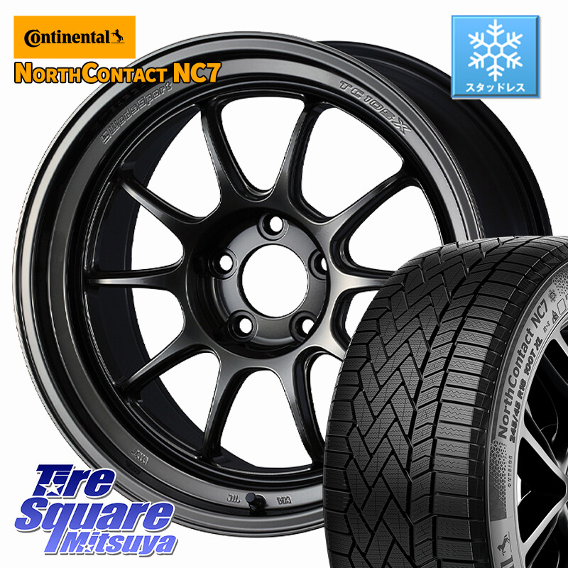 コンチネンタル NorthContact NC7 スタッドレス ミツヤ 正規品 225/45R18WEDS TC105X DSR ウェッズスポーツ ホイール 18インチ 18X8.5J 32 5穴 114.3｜タイヤスクエアミツヤ