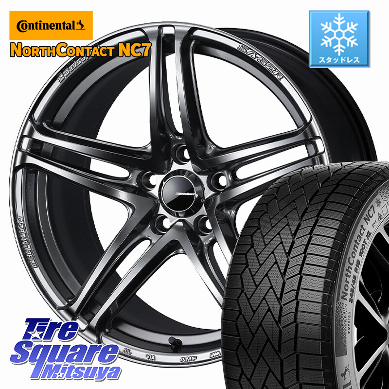 コンチネンタル NorthContact NC7 スタッドレス ミツヤ 正規品 225/45R18WEDS WedsSport SA-52R SA52R ウェッズ スポーツ ホイール 18インチ 18X8.5J 35 5穴 114.3｜タイヤスクエアミツヤ
