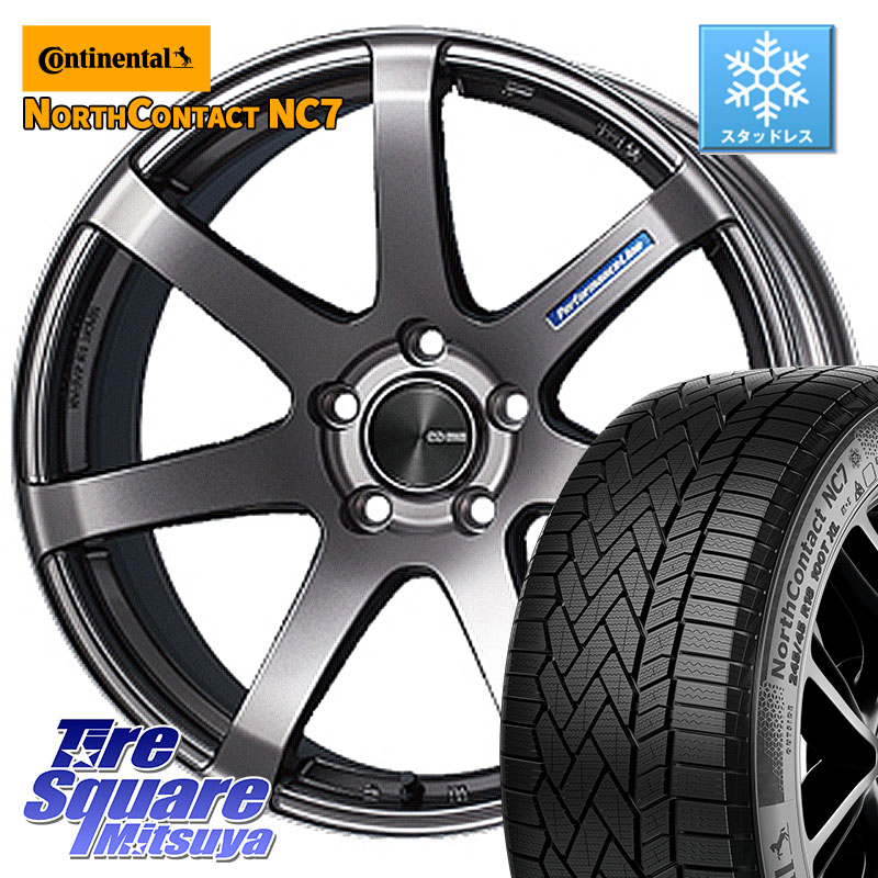 コンチネンタル NorthContact NC7 スタッドレス ミツヤ 正規品 175/65R15 ENKEI エンケイ PerformanceLine PF07 DS ホイール 15 X 5.0J +45 4穴 100
