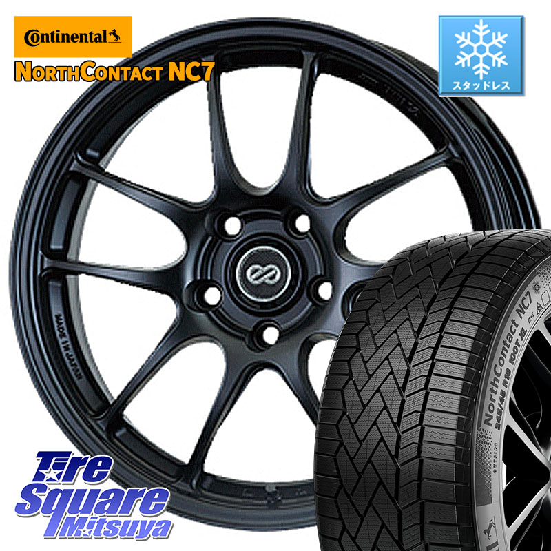 コンチネンタル NorthContact NC7 スタッドレス ミツヤ 正規品 235/60R18 ENKEI エンケイ PerformanceLine PF01 BK ホイール 18 X 7.0J +48 5穴 114.3