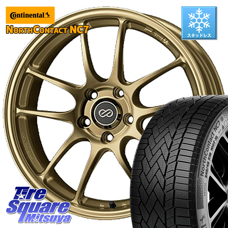 コンチネンタル NorthContact NC7 スタッドレス ミツヤ 正規品 235/60R18 ENKEI エンケイ PerformanceLine PF01 ゴールド ホイール 18 X 7.0J +48 5穴 114.3