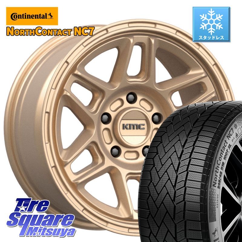 コンチネンタル NorthContact NC7 スタッドレス ミツヤ 正規品 215/60R17 KMC KM716 NOMAD ホイール 17インチ 専用Nut別売 17 X 8.0J +38 5穴 114.3 20系アルファード