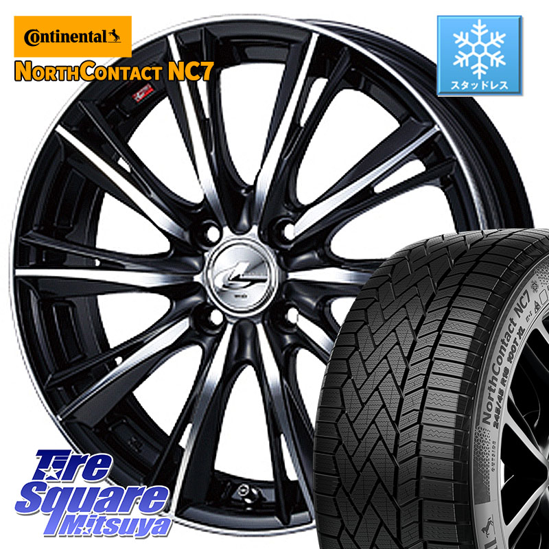 コンチネンタル NorthContact NC7 スタッドレス ミツヤ 正規品 195/65R15WEDS 33865 レオニス WX ウェッズ Leonis ホイール 15インチ 15X5.5J 50 4穴 100 E13ノートクロスオーバー｜タイヤスクエアミツヤ