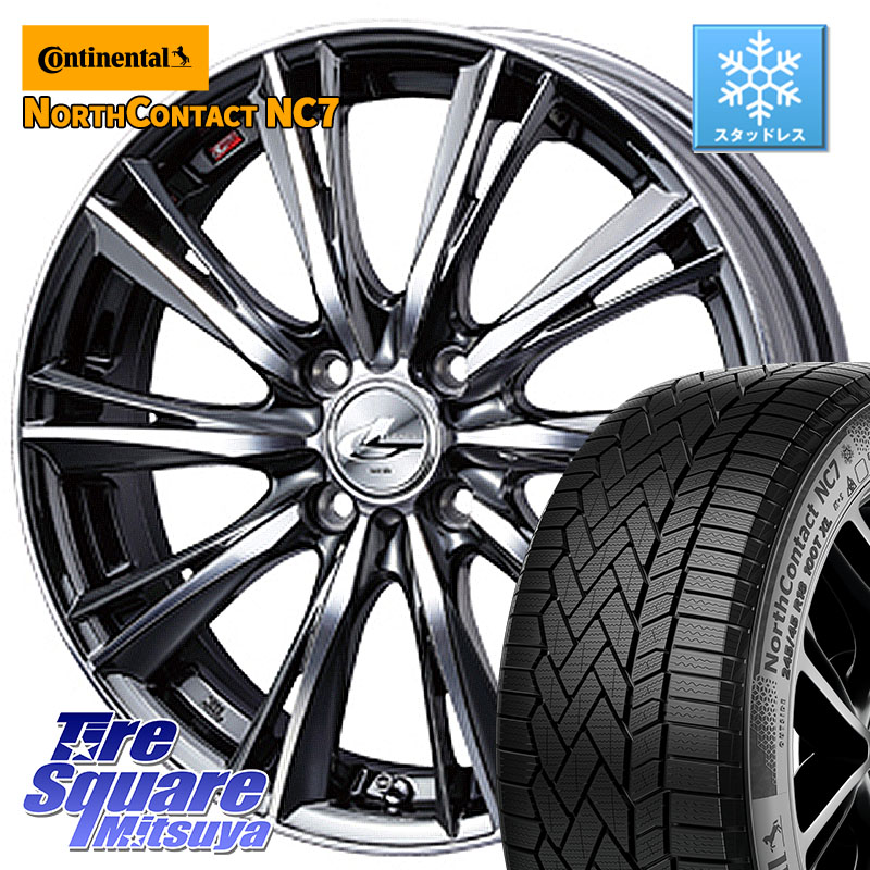 コンチネンタル NorthContact NC7 スタッドレス ミツヤ 正規品 195/60R16 WEDS 33877 レオニス WX ウェッズ Leonis ホイール 16インチ 16 X 6.0J +50 4穴 100 E13ノートクロスオーバー 99,231円