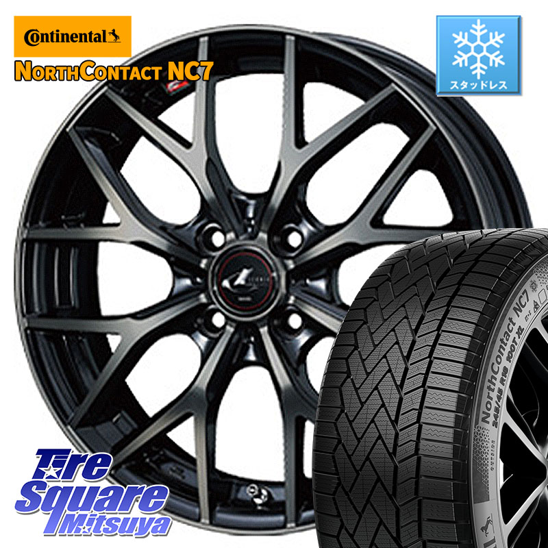 コンチネンタル NorthContact NC7 スタッドレス ミツヤ 正規品 195/60R16WEDS レオニス MX ウェッズ Leonis ホイール 16インチ 16X6.0J 42 4穴 100 E13オーラ ブルーバードシルフィ 日産|タイヤスクエアミツヤ