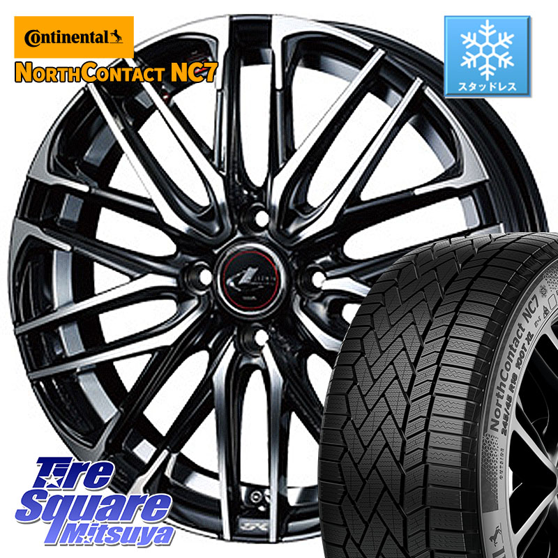 コンチネンタル NorthContact NC7 スタッドレス ミツヤ 正規品 185/65R15 WEDS レオニス SK PBMC 4H ウェッズ Leonis ホイール 15インチ 15 X 5.5J +43 4穴 100 アクアクロスオーバー FITクロスター