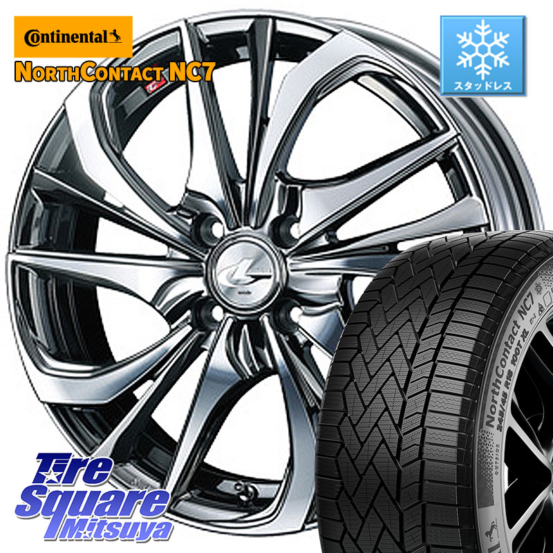 コンチネンタル NorthContact NC7 スタッドレス ミツヤ 正規品 195/60R16 WEDS ウェッズ Leonis レオニス TE (BMCMC) ホイール 16インチ 16 X 6.0J +50 4穴 100 E13ノートクロスオーバー