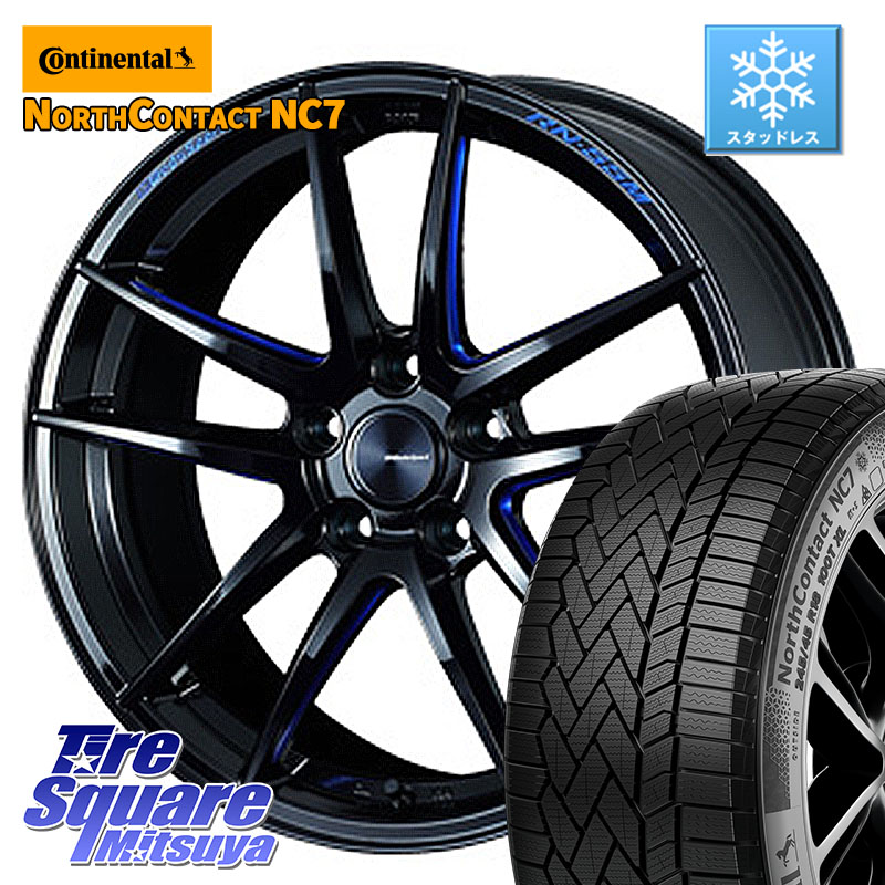 コンチネンタル NorthContact NC7 スタッドレス ミツヤ 正規品 225/55R18 WEDS 72959 RN-55M ウェッズ スポーツ ホイール 18インチ 18 X 8.5J +52 5穴 114.3 E52エルグランド