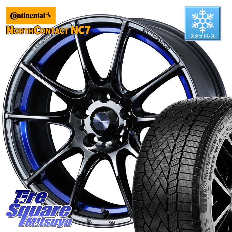 コンチネンタル NorthContact NC7 スタッドレス ミツヤ 正規品 225/45R18 WEDS SA-25R ウェッズ スポーツ ホイール 18インチ 18 X 7.0J +53 5穴 114.3 CX-3 レヴォーグ RC系オデッセイ前期