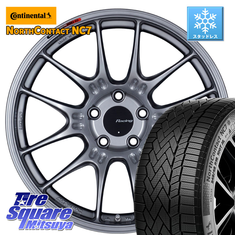 コンチネンタル NorthContact NC7 スタッドレス ミツヤ 正規品 235/55R19 ENKEI エンケイ RACING GTC02 シルバー ホイール 19インチ 19 X 8.5J(M14B) +35 5穴 114.3 レクサスNX20系