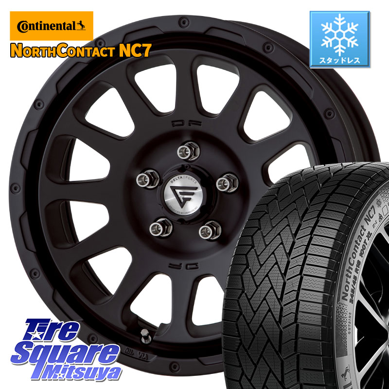 コンチネンタル NorthContact NC7 スタッドレス ミツヤ 正規品 215/60R17DELTA FORCE デルタフォース オーバル BK 17インチ 7J ホイール 17X7.0J 32 5穴 114.3 20系アルファード ヴェルファイア|タイヤスクエアミツヤ