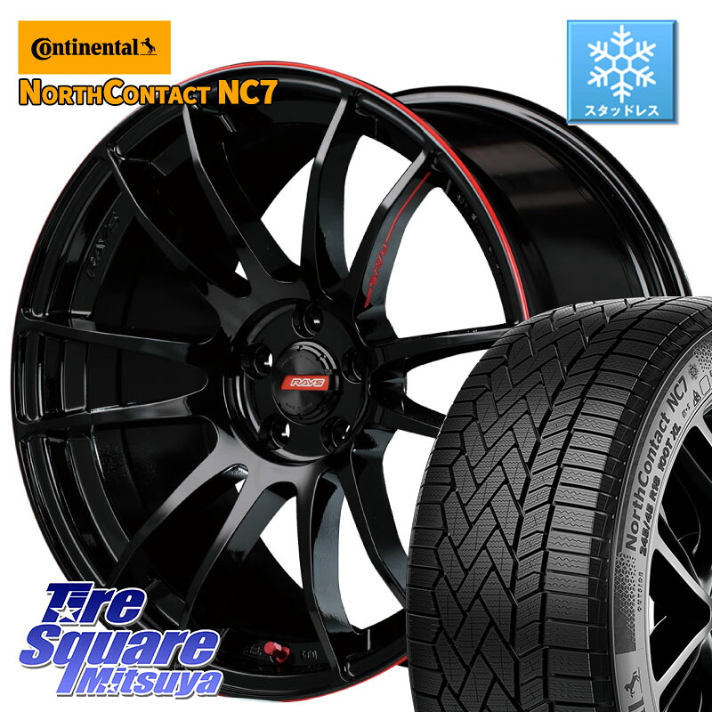 コンチネンタル NorthContact NC7 スタッドレス ミツヤ 正規品 225/45R18 RAYS 【欠品次回要問合せ】 グラムライツ 57エクストリーム REV LIMIT EDITION 18インチ 18 X 7.5J +49 5穴 114.3 CX-3 レヴォーグ RC系オデッセイ前期
