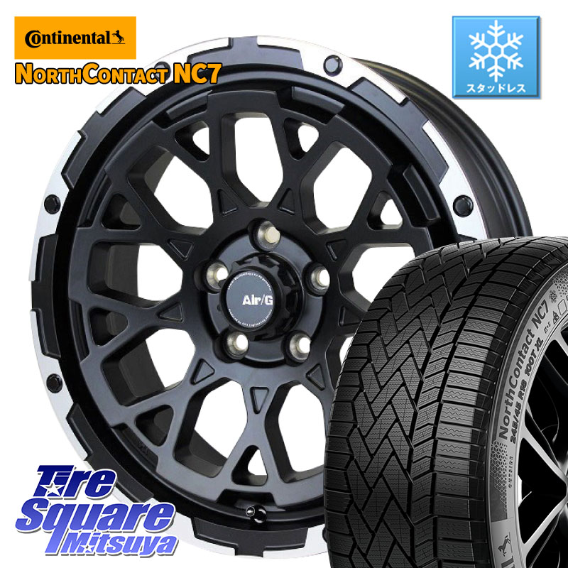 コンチネンタル NorthContact NC7 スタッドレス ミツヤ 正規品 225/55R17 4X4エンジニアリング Air/G Rocks ホイール 4本 17インチ 17 X 7.0J +48 5穴 114.3 RV系ヴェゼル MAZDA6 BN・BL系レガシィ