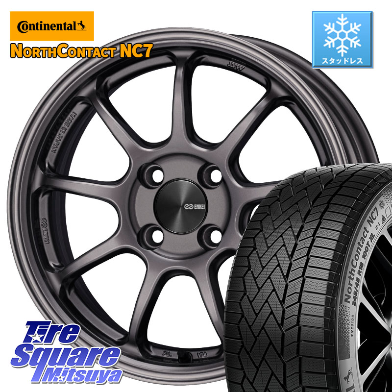 コンチネンタル NorthContact NC7 スタッドレス ミツヤ 正規品 185/60R15 ENKEI PerformanceLine PF09 ホイール 4本 15インチ 15 X 6.0J +42 4穴 100 アクア 160系カローラフィールダー ヤリス 130系ヴィッツ