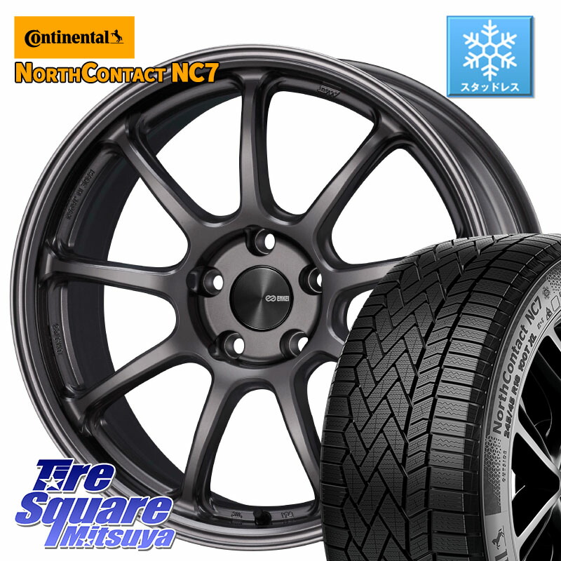 コンチネンタル NorthContact NC7 スタッドレス ミツヤ 正規品 225/55R18 ENKEI PerformanceLine PF09 ホイール 4本 18インチ 18 X 8.0J +45 5穴 114.3 デリカD:5 SL系フォレスター