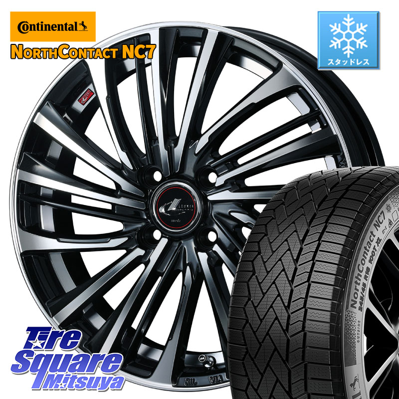 コンチネンタル NorthContact NC7 スタッドレス ミツヤ 正規品 185/65R15 WEDS ウェッズ weds レオニス LEONIS FS (PBMC) 15インチ 15 X 5.5J +50 4穴 100 E13ノート GB3＆4フリード4穴