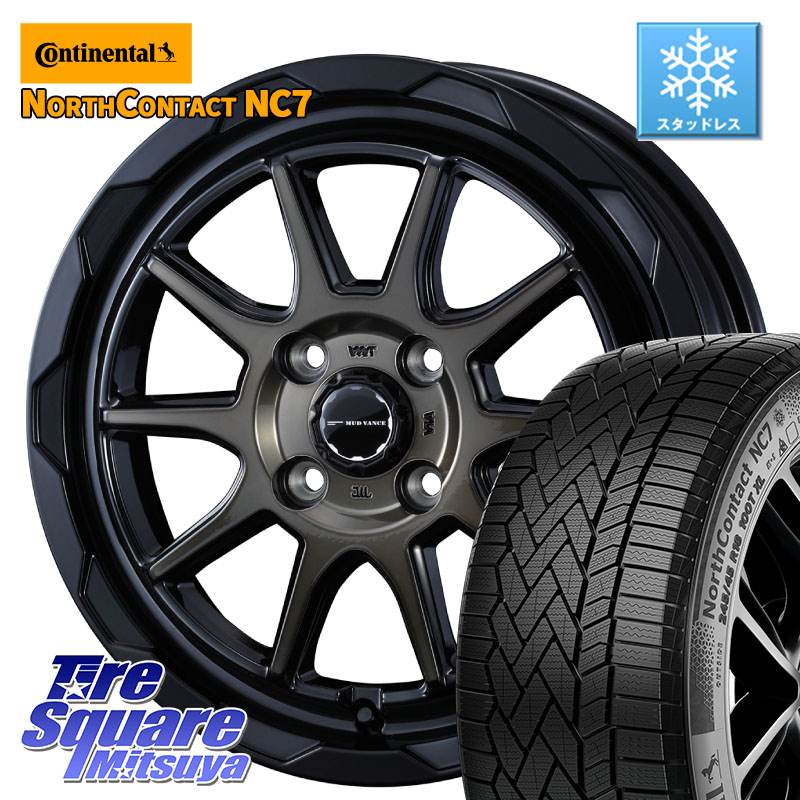 コンチネンタル NorthContact NC7 スタッドレス ミツヤ 正規品 195/60R16 WEDS マッドヴァンス 06 MUD VANCE 06 ウエッズ 16インチ 16 X 6.0J +40 4穴 100 E13オーラ