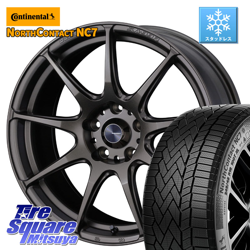コンチネンタル NorthContact NC7 スタッドレス ミツヤ 正規品 225/45R18 WEDS ウェッズ スポーツ SA99R SA-99R 18インチ 18 X 7.5J +45 5穴 114.3 90系ノア ヴォクシー プリウスアルファ P15キックス リーフ RP6～8ステップワゴン レヴォーグ