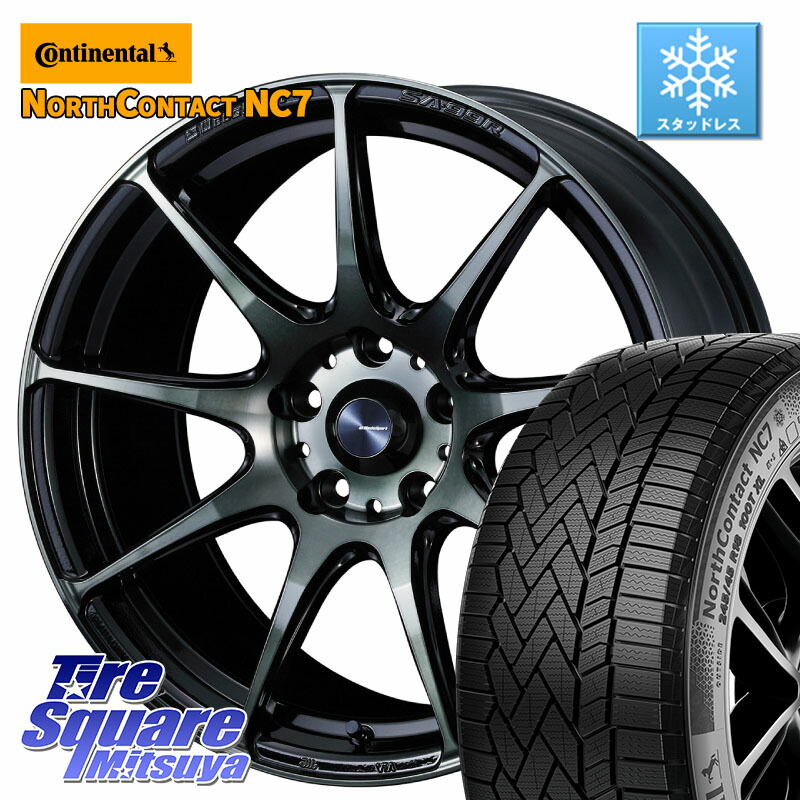 コンチネンタル NorthContact NC7 スタッドレス ミツヤ 正規品 225/45R18 WEDS ウェッズ スポーツ SA99R SA-99R WBC 18インチ 18 X 7.5J +45 5穴 100