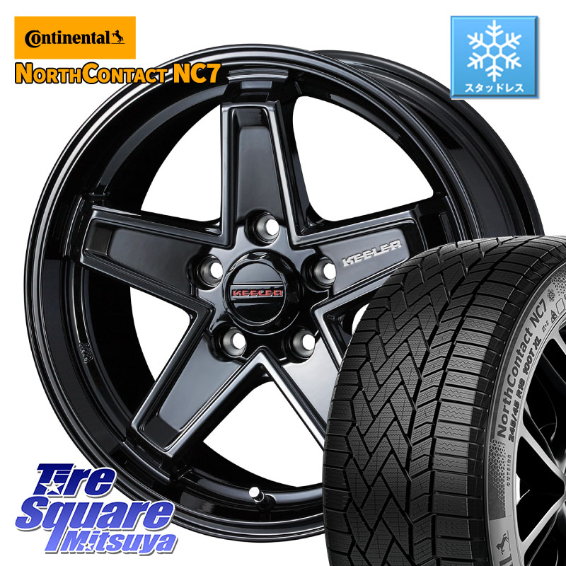コンチネンタル NorthContact NC7 スタッドレス ミツヤ 正規品 225/55R17 WEDS KEELER TACTICS ブラック ホイール 4本 17インチ キーラー タクティクス 17 X 7.0J +38 5穴 114.3 10系アルファード