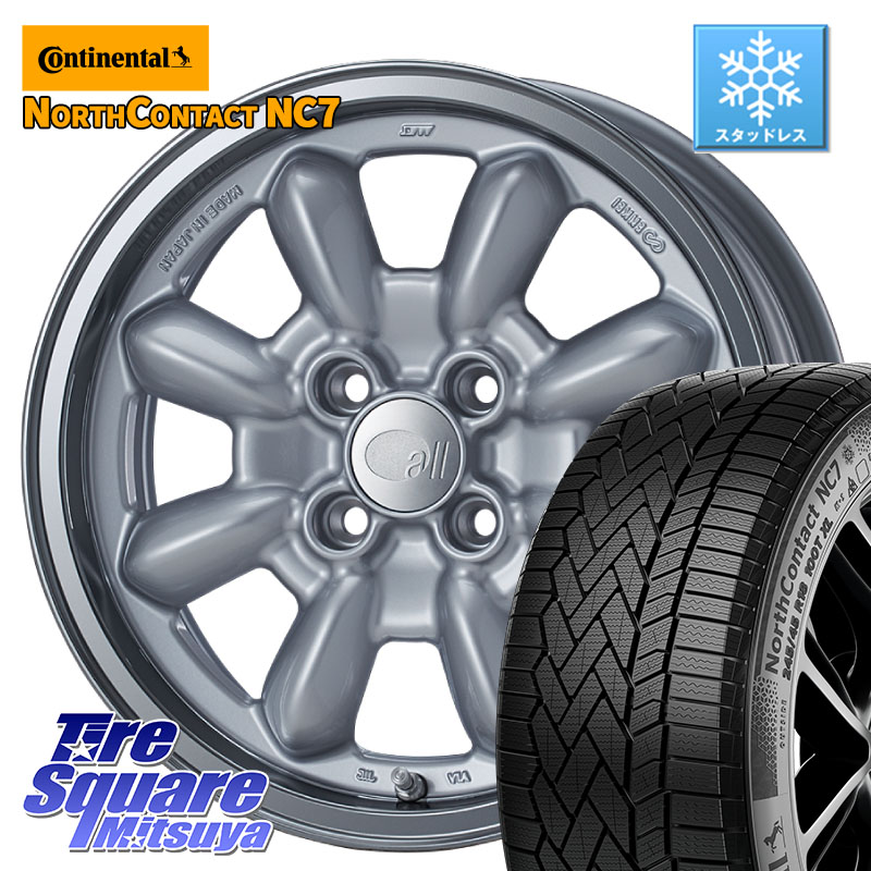 コンチネンタル NorthContact NC7 スタッドレス ミツヤ 正規品 185/60R15 ENKEI エンケイ ALL EIGHTEEN Classical Spoke 15インチ 15 X 6.0J +38 4穴 100 アクア ヤリス 130系ヴィッツ