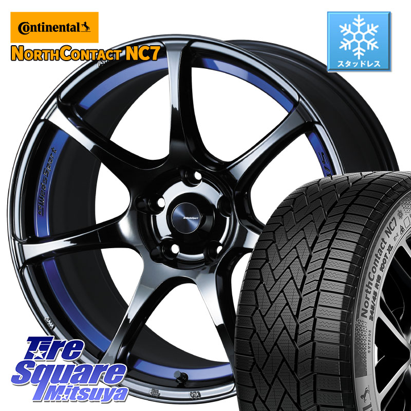 コンチネンタル NorthContact NC7 スタッドレス ミツヤ 正規品 225/45R18 WEDS 74049 ウェッズ スポーツ SA75R SA-75R BLC2 18インチ 18 X 8.5J +50 5穴 114.3