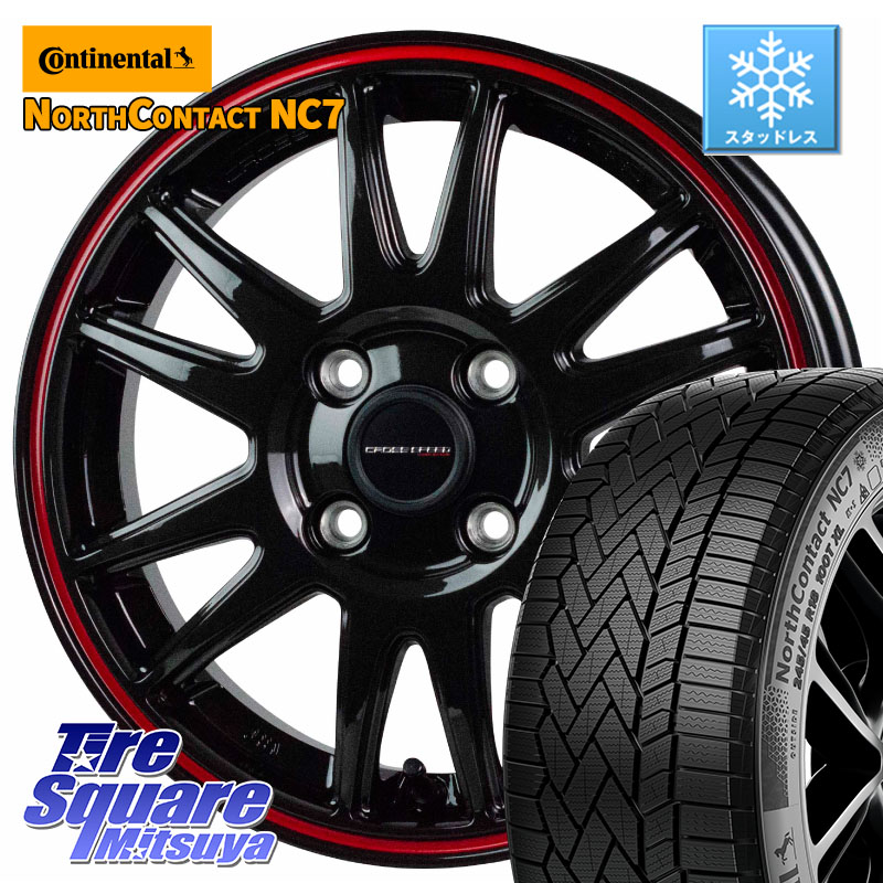 コンチネンタル NorthContact NC7 スタッドレス ミツヤ 正規品 195/60R16 HotStuff クロススピード CR6 CR-6 軽量ホイール 16インチ 16 X 6.0J +45 4穴 100 E13オーラ