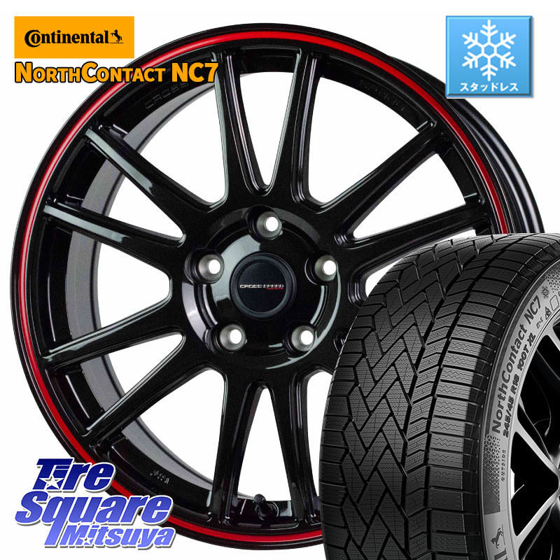 コンチネンタル NorthContact NC7 スタッドレス ミツヤ 正規品 225/55R18 HotStuff クロススピード CR6 CR-6 軽量ホイール 18インチ 18 X 7.5J +48 5穴 114.3 E52エルグランド ZR-V レヴォーグレイバック SL系フォレスター SK系フォレスター