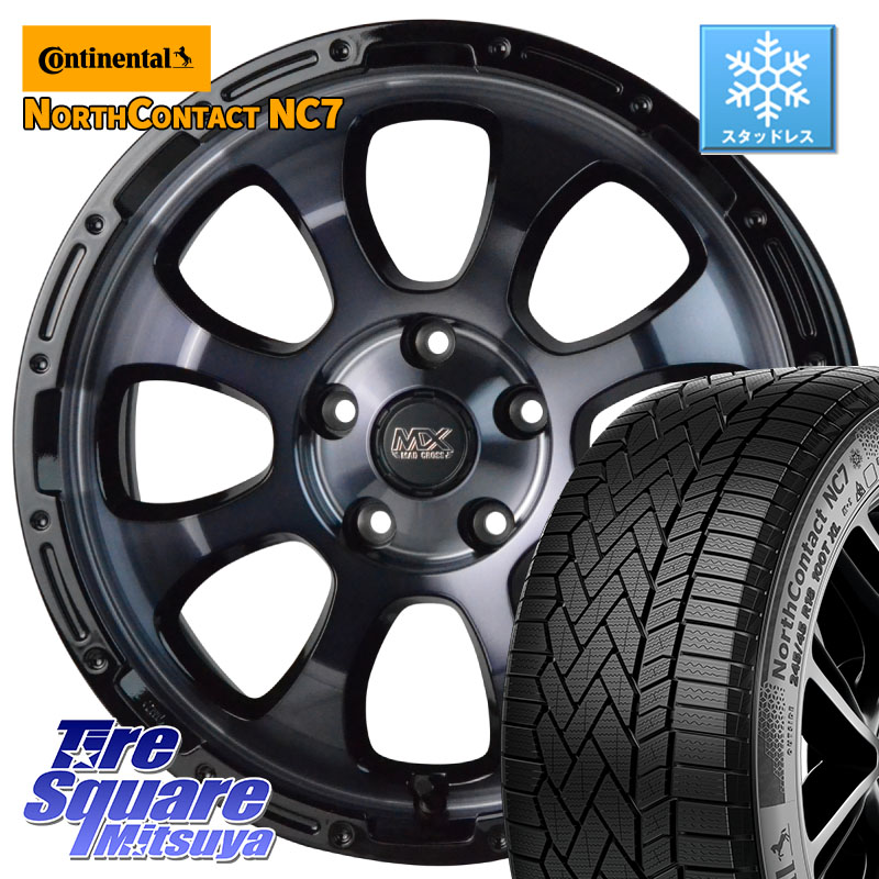 コンチネンタル NorthContact NC7 スタッドレス ミツヤ 正規品 215/60R17 HotStuff マッドクロス GRACE グレイス BKC 5H ホイール 17インチ 17 X 7.0J +45 5穴 114.3 C-HR 50系エスティマ 10系カローラクロス ZR-V RV系ヴェゼル RC系オデッセイ後期 CX-30 MX-30