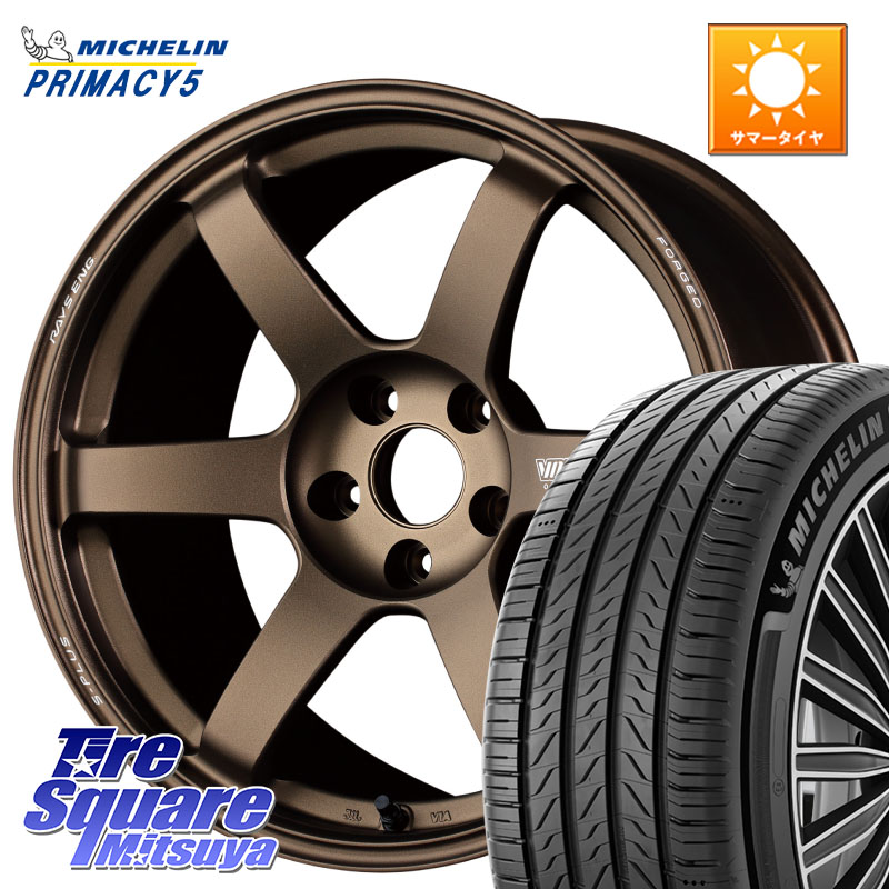 RAYS 【欠品次回10~11月】 TE37 SAGA S-plus VOLK RACING 鍛造 ホイール 18インチ 18 X 8.0J +45 5穴 114.3 ミシュラン PRIMACY5 プライマシー5 98Y XL 正規 235/45R18 CY2アコード 70系カムリ
