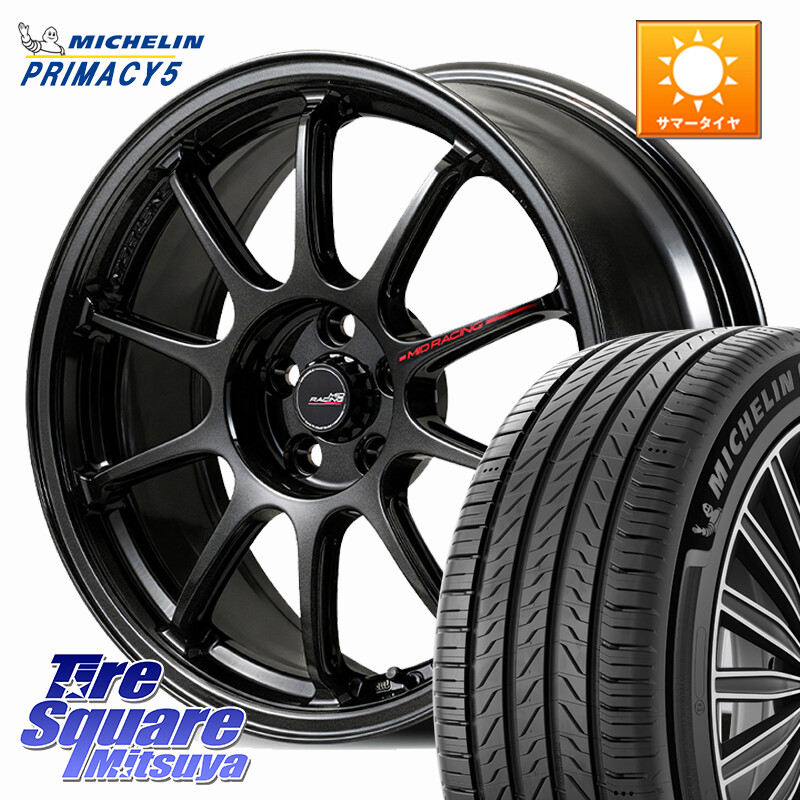ミシュラン PRIMACY5 プライマシー5 99V XL 正規 215/55R18MANARAY MID RACING R10 EVO ホイール 18インチ レーシング 18X7.5J 45 5穴 114.3 CX-30 MX-30 ZE2リーフ MPV｜タイヤスクエアミツヤ