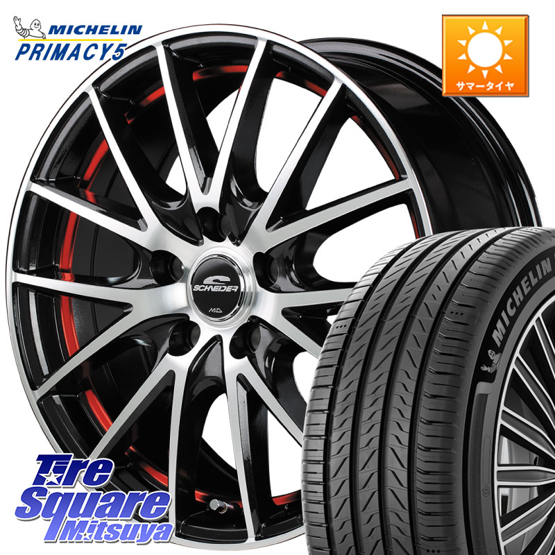 ミシュラン PRIMACY5 プライマシー5 91W XL 正規 215/45R17MANARAY MID SCHNEIDER シュナイダー RX27 RX-27 ホイール 17インチ 17X7.0J 38 5穴 114.3 リーフ LEAF 日産 ブレイド オーリス カローラルミオン｜タイヤスクエアミツヤ