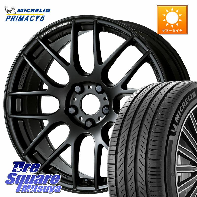 WORK ワーク EMOTION エモーション M8R MBL 18インチ 18 X 7.5J +47 5穴 114.3 ミシュラン PRIMACY5 プライマシー5 92Y XL 正規 225/40R18 プリウスアルファ GU系インプレッサ フロンクス