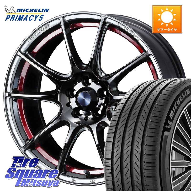 WEDS SA-25R RED ウェッズ スポーツ ホイール 18インチ 18 X 7.5J +45 5穴 114.3 ミシュラン PRIMACY5 プライマシー5 104W XL 正規 235/55R18 T32エクストレイル CX-5 CX-8 BT5レガシィアウトバック