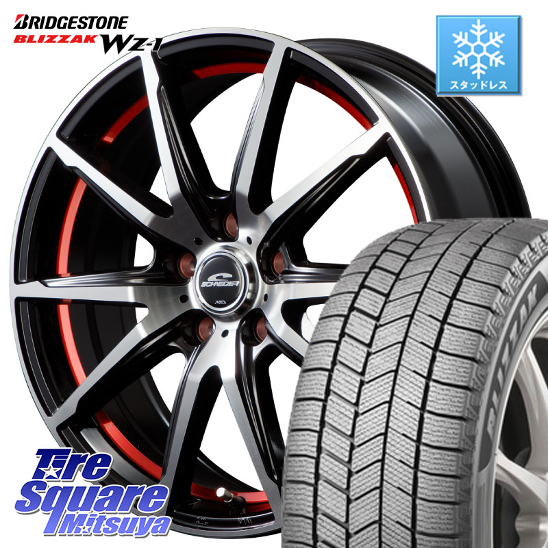ブリヂストン BLIZZAK WZ-1 WZ1 2025年製 ブリザック スタッドレス ミツヤ 225/50R18 MANARAY MID SCHNEIDER シュナイダー RX02 RED 18インチ 18 X 7.0J +48 5穴 114.3 C-HR 50系エスティマ RV系ヴェゼル RC系オデッセイ後期 MAZDA6 BN・BL系レガシィ