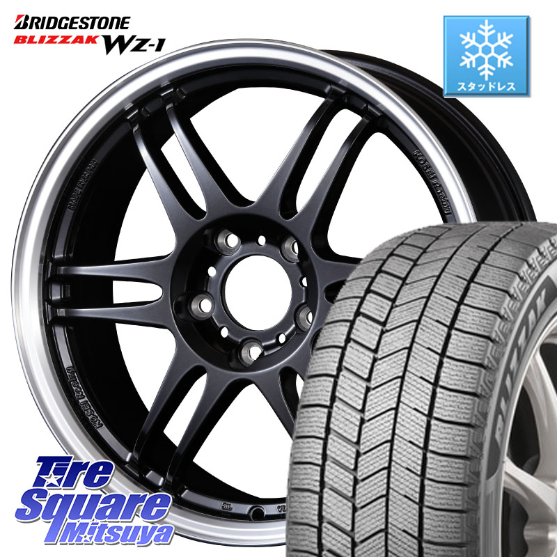 ブリヂストン BLIZZAK WZ-1 WZ1 2025年製 ブリザック スタッドレス ミツヤ 225/45R17 KOSEI 軽量 K-1 Racing.REV K1 レーシング ドット レヴ 17 X 7.0J +48 5穴 100 210系カローラスポーツ BRZ・86・GR86