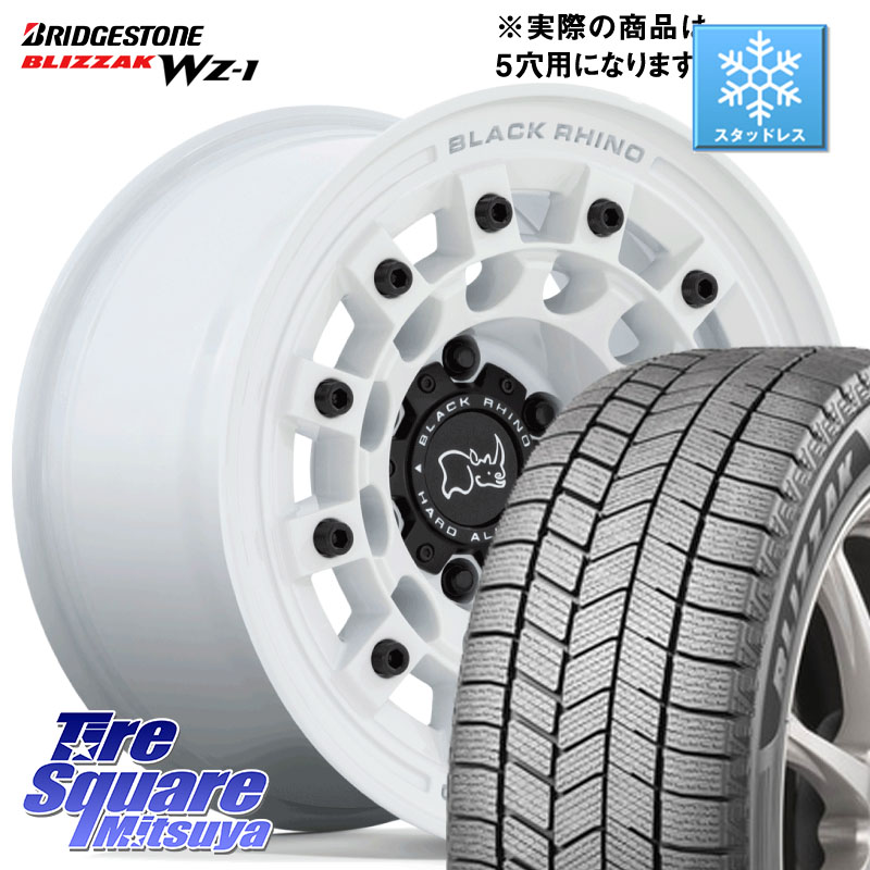 ブリヂストン BLIZZAK WZ-1 WZ1 2025年製 ブリザック スタッドレス ミツヤ 215/60R17 BLACK RHINO FUJI フジ ホイール 17インチ ブラックライノ 17 X 8.0J +38 5穴 114.3 20系アルファード