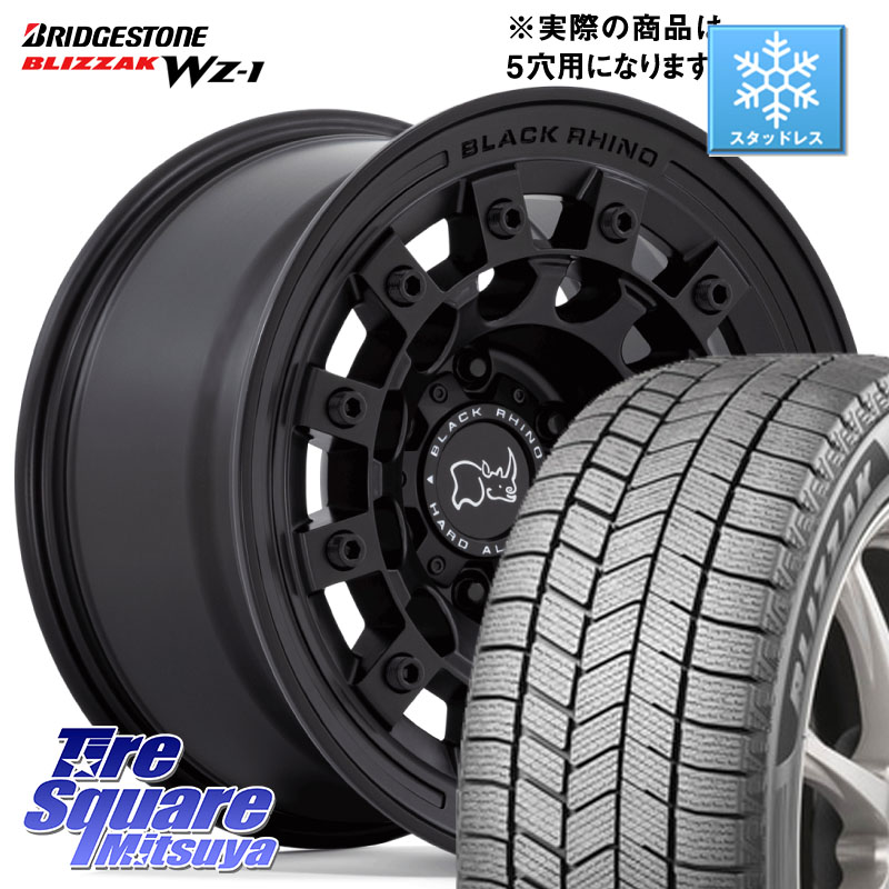 ブリヂストン BLIZZAK WZ-1 WZ1 2025年製 ブリザック スタッドレス ミツヤ 215/60R17 BLACK RHINO FUJI フジ MB ホイール 17インチ ブラックライノ 17 X 8.0J +38 5穴 114.3 20系アルファード